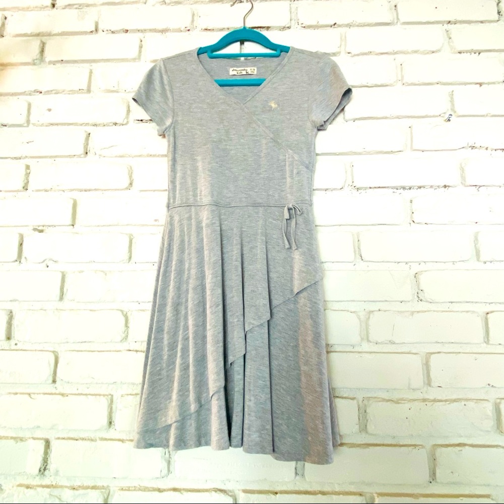 abercrombie kids wrap front grey dress